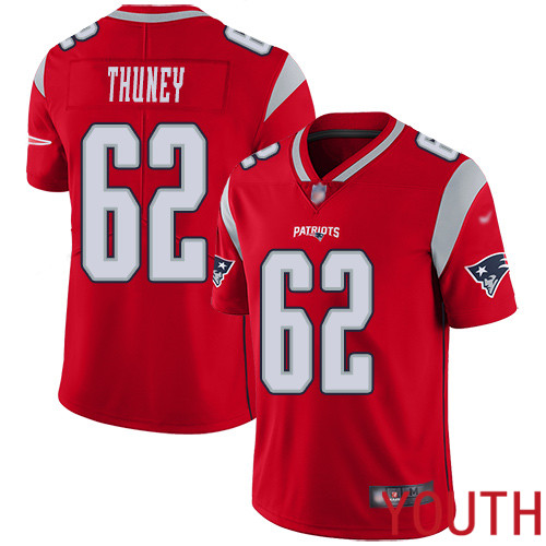 New England Patriots Football #62 Inverted Legend Limited Red Youth Joe Thuney NFL Jersey